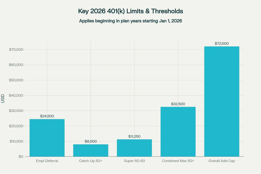 Key 2026 401(k) Contribution Limits