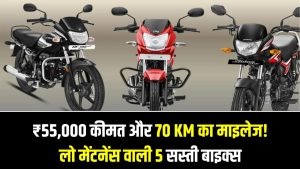 ₹55,000 कीमत और 70KM का माइलेज! लो मेंटनेंस वाली 5 सस्ती बाइक्स
